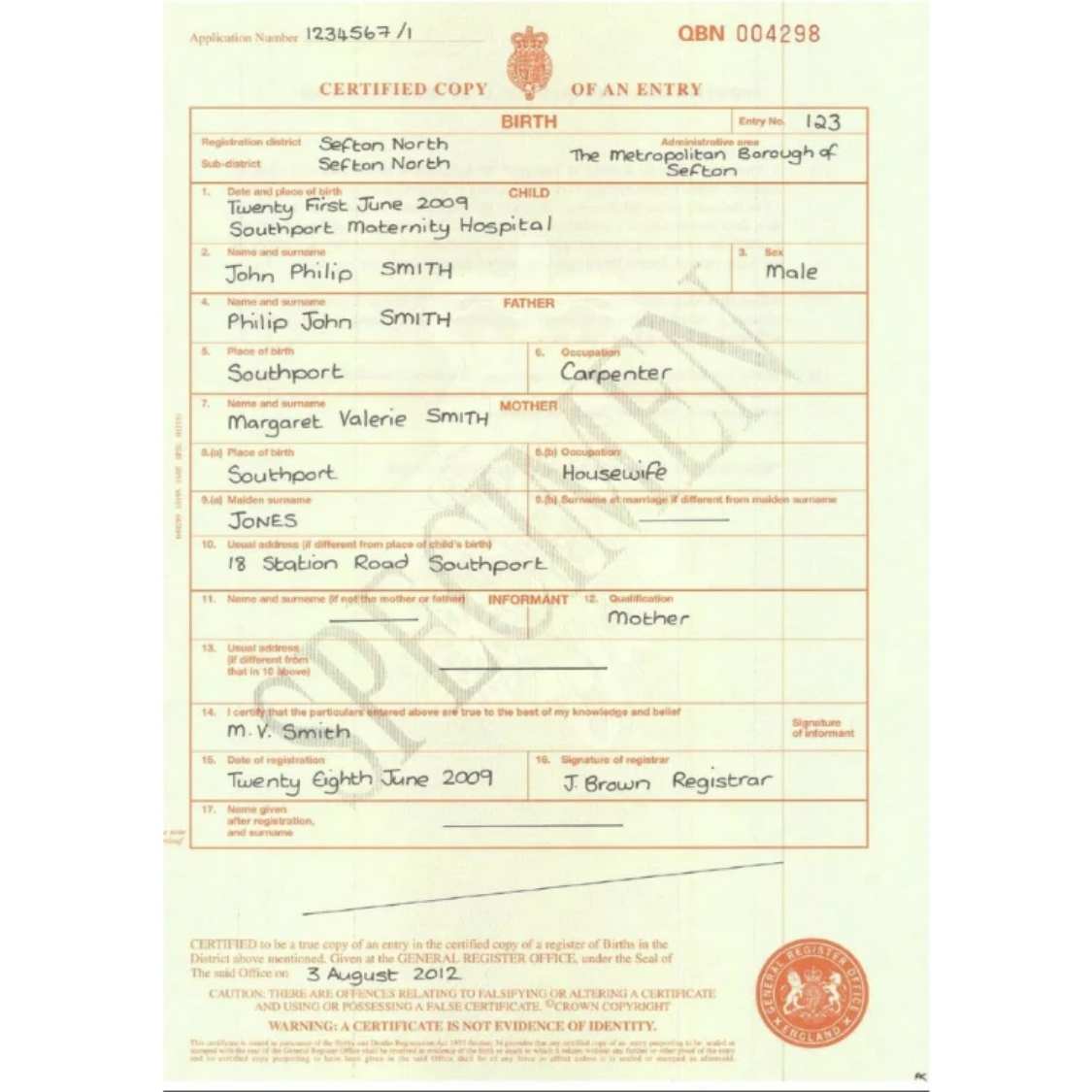 Birth Certificate Translation