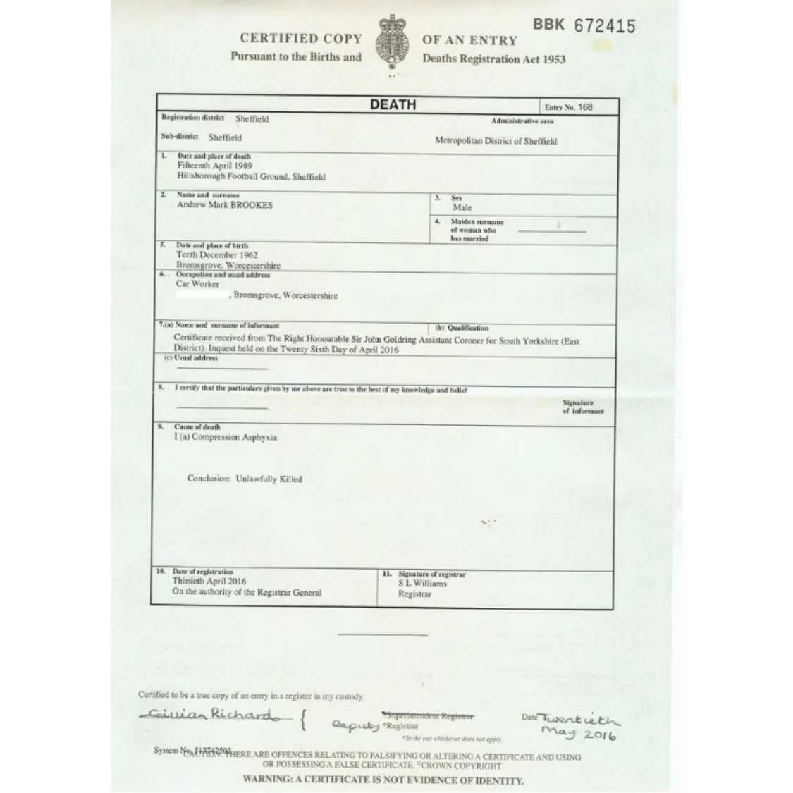 Death Certificate Translation