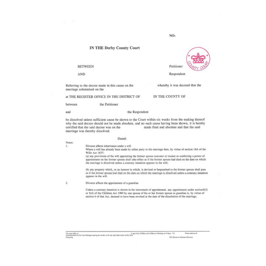 Divorce Certificate Translation