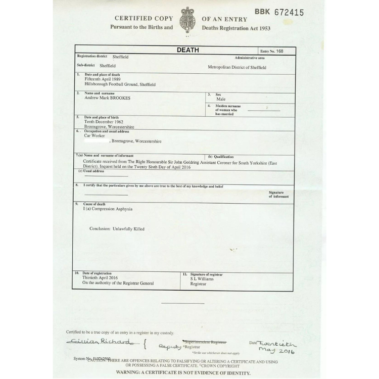 Death Certificate Translation