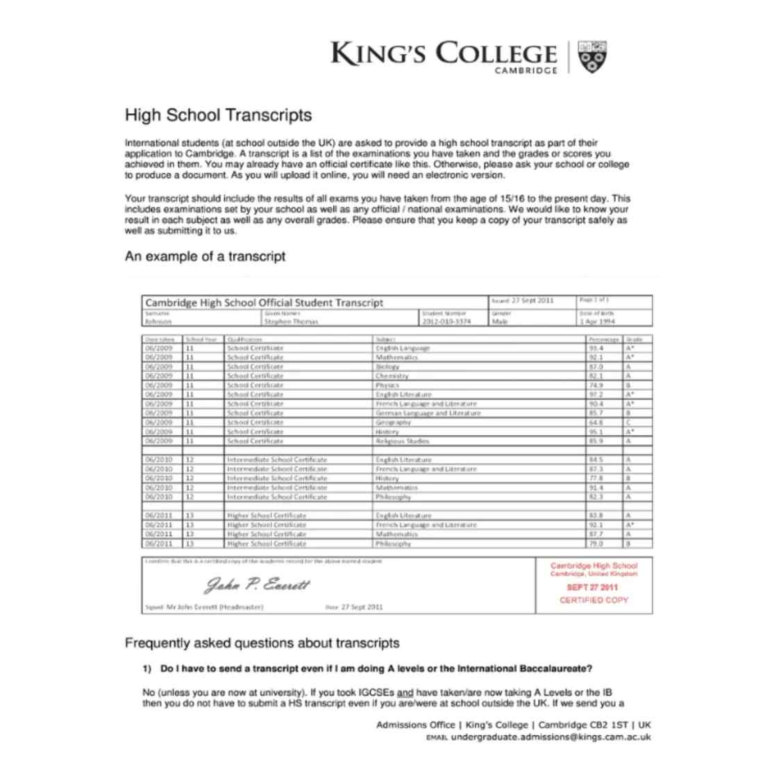 Certified Academic Transcript Translation | CS Translation – CS Translation