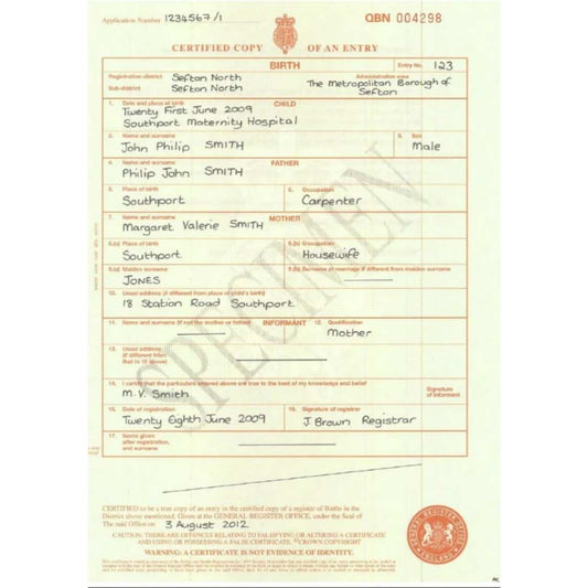 Birth Certificate Translation