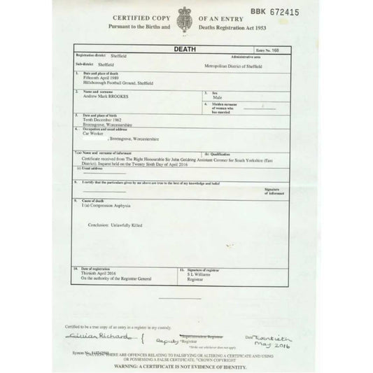 Death Certificate Translation