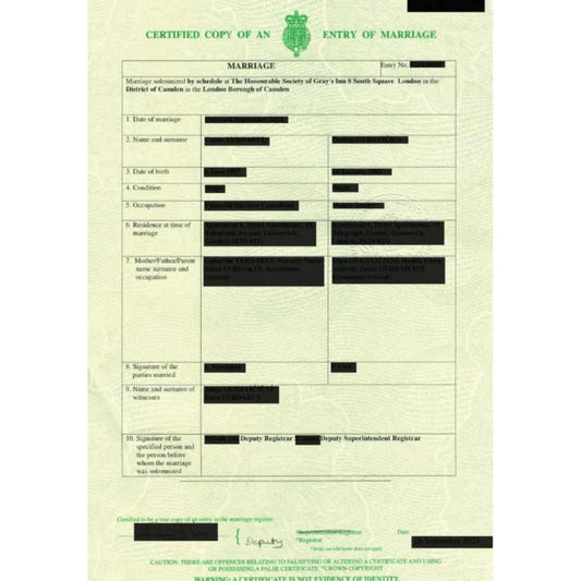 Marriage Certificate Translation